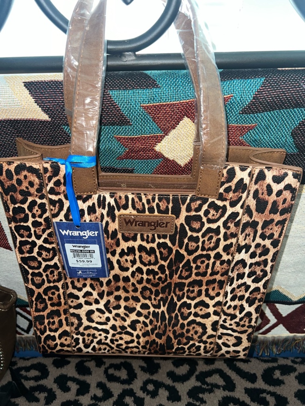 Wrangler Leopard-Print Tote in Brown and Tan